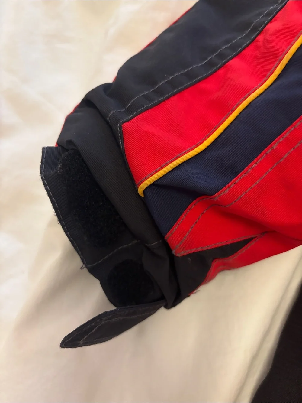 Obermeyer Red and Navy Kids Hooded Ski Jacket